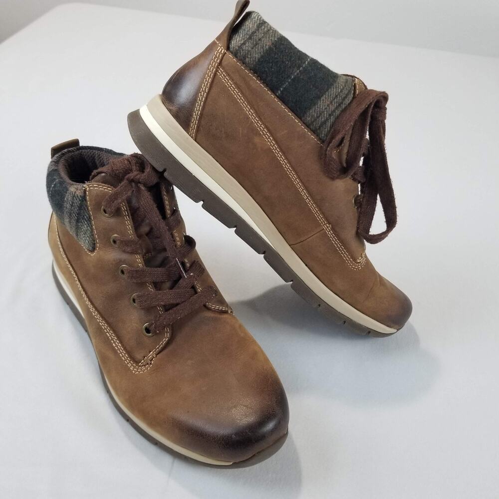 Bionica Boots Womens 10 M Brown Tucson Wedge Sneaker Ankle Bootie Wool Leather